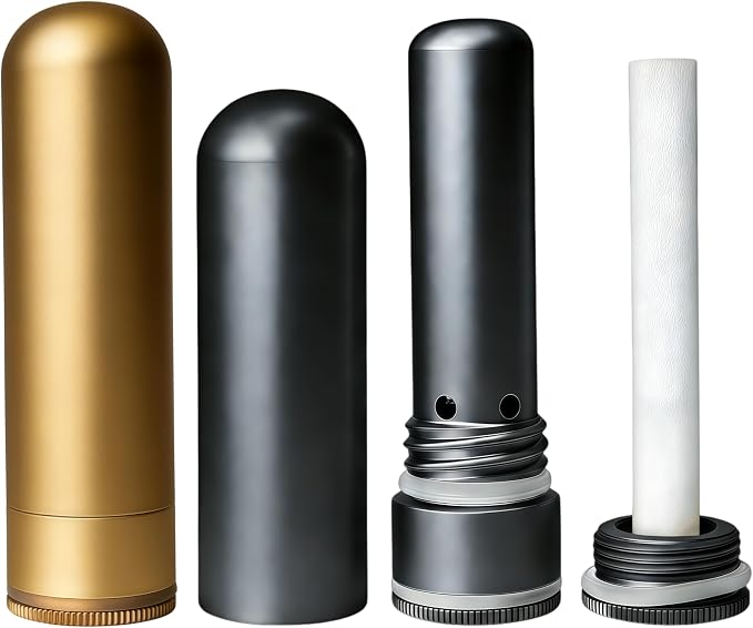 Metal Nasal inhalers for Essential Oils Refillable Aluminum Aromatherapy Inhaler Comes with 20 Cotton Wicks - for Aromatherapy (2+20 pc)
