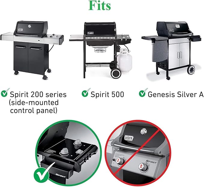 Hongso Replacement for Weber Spirit E210, Spirit 200 Series E&S 200 210, Genesis Silver A, Spirit 500 Models (with Side Controls), 65904 Grill Grates 7523, Flavorizer Bars 7534 7535, Burner Tube 7507