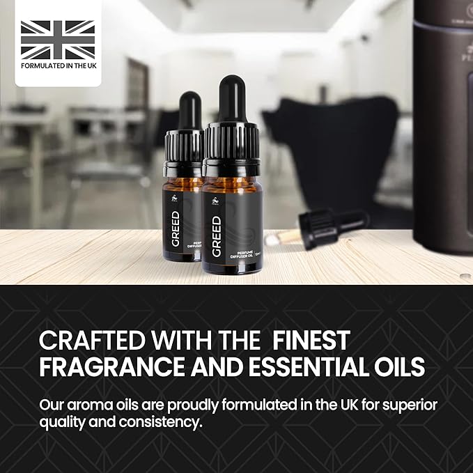 Inspired Diffuser Oil 10ml - Smells Like Luxury Perfume for Men - Long Lasting Diffuser Oil for Home, Ultrasonic & Waterless Diffusers, Humidifiers & Candles - Greed Perfume Inspired Scent by Perfa