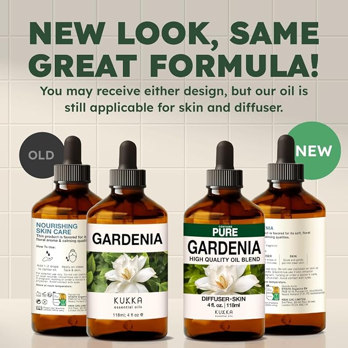 100% Pure Gardenia Oil - 4 Fl Oz Gardenia Essential Oil for Hair, Skin, Diffuser, Aromatherapy & DIY Soap Making Scent