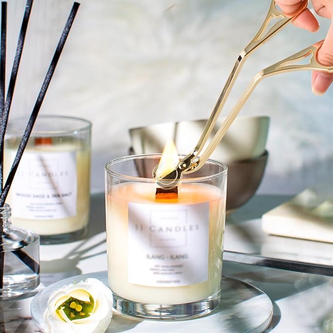 Candle Wick Trimmer, Wick Cutter Scissor Reaches, Deep Into Prevent Soot Buildup Candle Accessories (Gold)