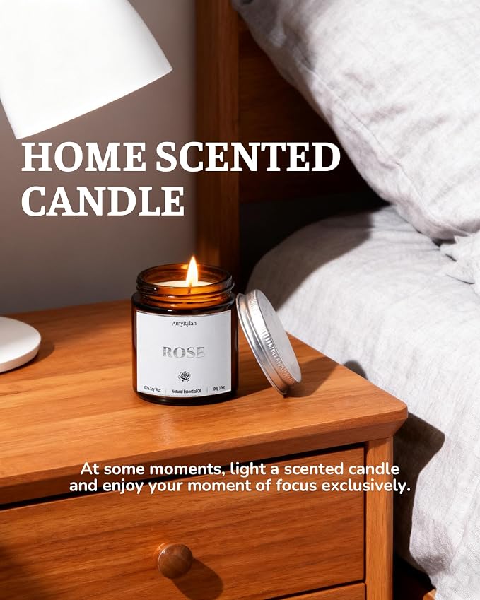 6 Pack Non-Toxic Soy Wax Scented Candles Gift Set, 21oz 120H Long Burn Time, Amber Jar Candles, Gift for Women Unique, Christmas Birthday Self Care Relaxation Spa Aromatherapy Gifts