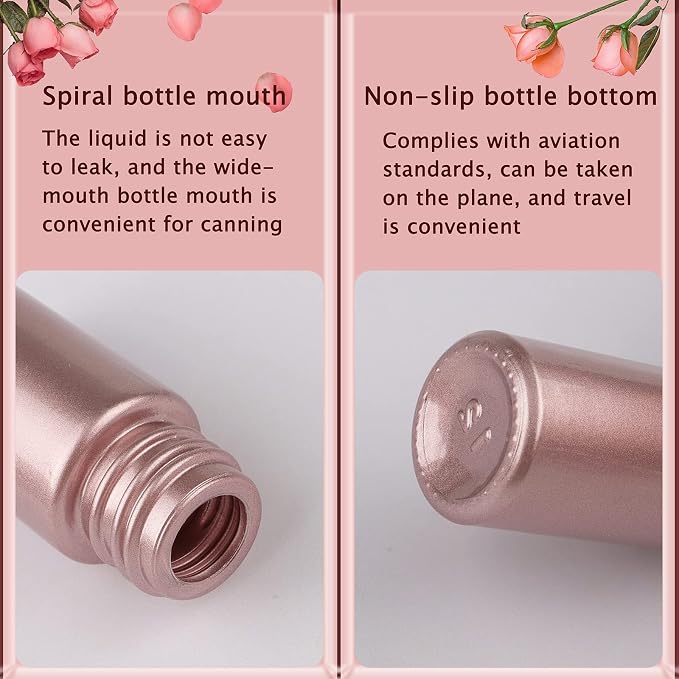 10Pcs 5ml Glass Roller Bottles for Essential Oils, 1/6 oz Refillable Roll on Vials with Funnels, Mini Containers with Stainless Steel Ball for Perfumes Aromatherapy Liquid, Matte Rose Gold