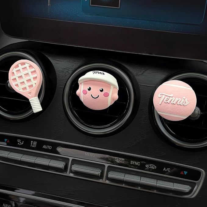 Golf Car Air Freshener Vent Clip Set (3 Pack), Plaster Diffuser, Cute Car Accessories (Essential Oil Not Included)