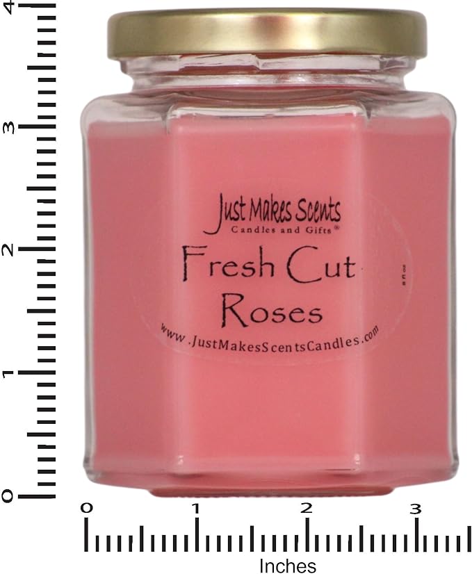 3 Pack - Fresh Cut Roses Scented Blended Soy Candle by Just Makes Scents