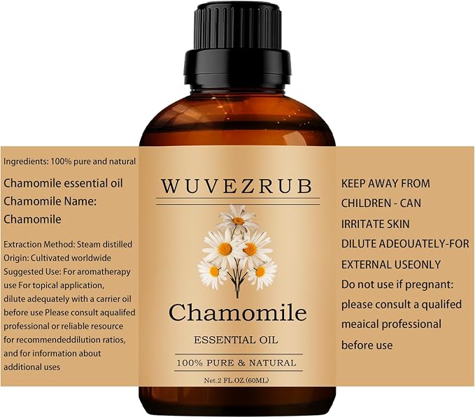 Chamomile Essential Oils 60ML, 100% Pure and Natural Essential Oil for Aromatherapy Diffuser - 2 Fl Oz/Chamomile