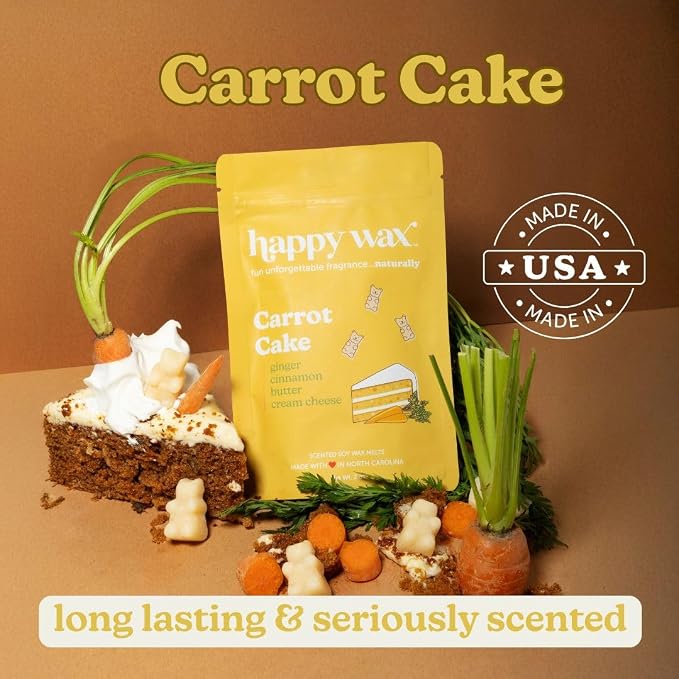 Happy Wax Spring Garden Mix Premium Scented Natural, Non Toxic Soy Wax Melts – 6 Total Oz. of Scented Wax Melts Includes: Carrot Cake, Lilac Petals and Magnolia Eucalyptus