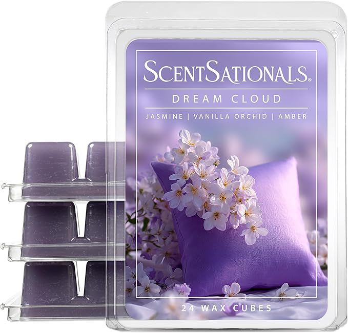 Scentsationals Dream Cloud Scented Wax Melts - Jasmine, Vanilla Orchid, & Amber, 10oz (24 Cubes)