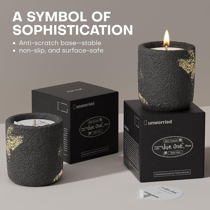 Scented Candles for Home, Soy Wax Candle, Non-Toxic Cement Jar Candles, Stress Relief, Housewarming Gifts, Highly Scented,Home Décor, Black Pepper and Sandalwood