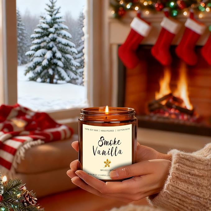 Scented Candle Gift Set for Women – 6 Pack 7oz Winter Scented Soy Candles, Long Lasting Aromatherapy Candles, Perfect for Home Décor, Vanilla, Cinnamon & Cedar Scents