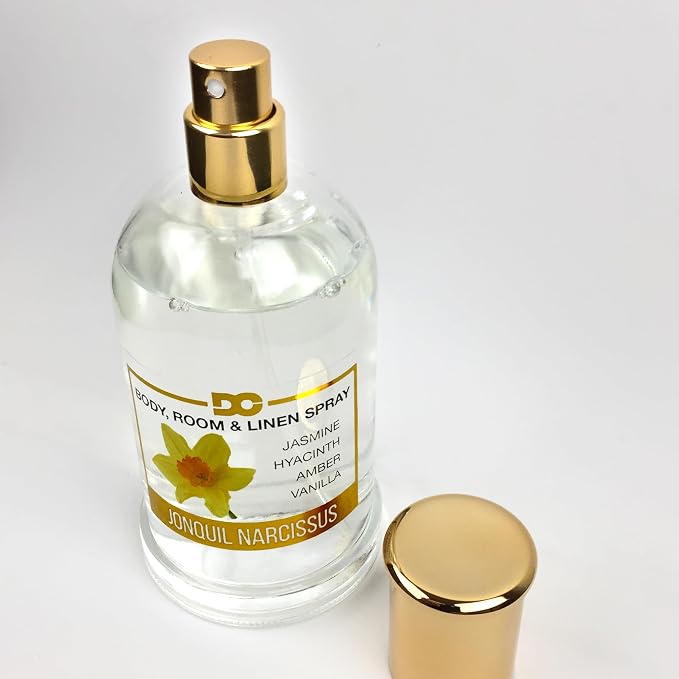 Daniella's Candles Jonquil Narcissus Body Room and Linen Spray, Perfume Natural Body Mist & Room Spray, Long lasting Fragrance, 100ml/3.4oz