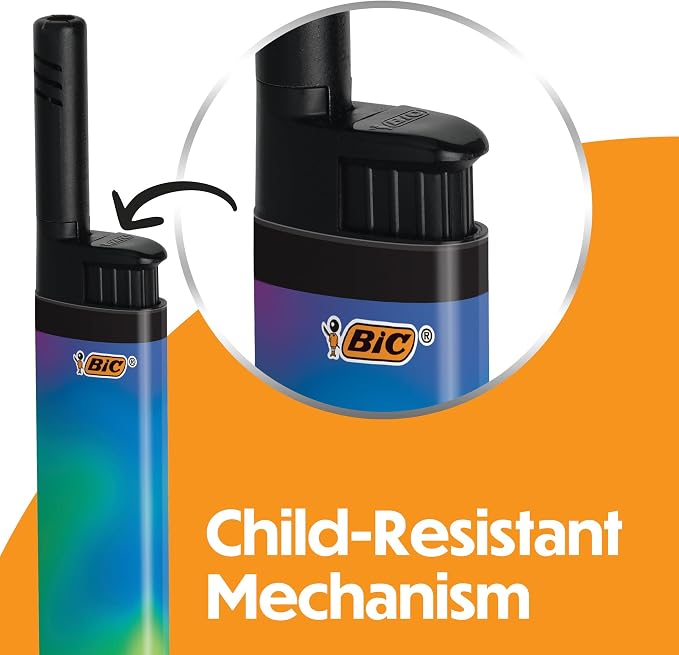 BIC EZ Reach Lighters, Ultimate Long Neck Lighter, Gradient Designs, 6-Pack (Designs May Vary)