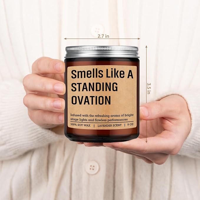 LEADO Funny Standing Ovation Candle, Stage Performers Gifts - Theater Gifts for Actors, Singers, Dancers, Theater Kid, Student, Graduate - Musical Theatre, Graduation, Acting Ideas for Women Men Girls