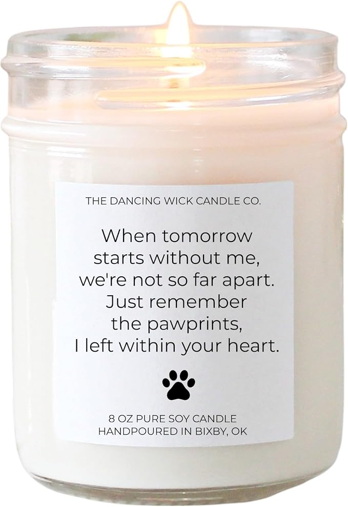 – Pet Memorial Candle Gift – Lavender Vanilla Scented Soy Wax – Remembrance for Pet Loss, Dog Sympathy Gift – 8 oz, Hand-Poured – Made in the USA (Pet Memorial)