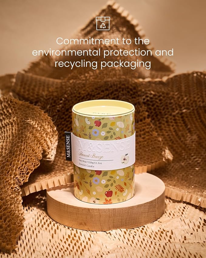 M&SENSE Summer Candle 11.3 oz, Harvest Breeze Scented Candle, Non-Toxin Soy Wax for Home Scented, Floral Candles Gift for Her, Up to 70 Hours Burning Long-Lasting Fragrance
