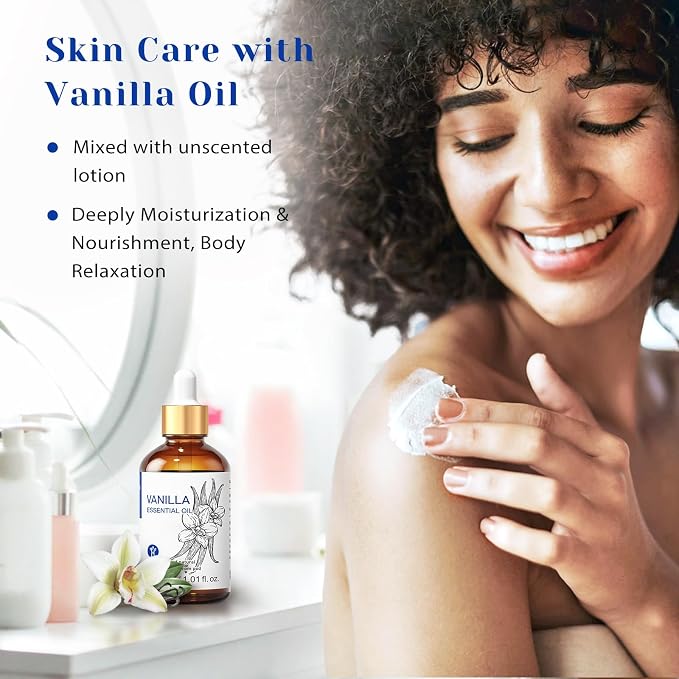 HIQILI Vanilla Essential Oil - 1 Fl Oz / 30ML | Beginner-Friendly for Making Perfume Candle Soap, Diffuser, Body, Skin, Lotion