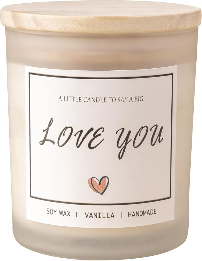 I Love You Gifts for Her, Romantic Gifts for Anniversary Wedding, Showing Your Love and Appreciation for Friend Wife Husband Women Men Mom BFF, Vanilla Scented Candle