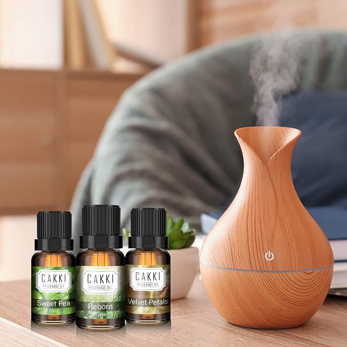 CAKKI Essential Oils for Diffusers for Home,Spring Fragrance Oils Set of 6x10ml, Sweet Pea,Emerald Gardenia,Plum Blossom,Newly Born,Reborn,Velvet Petals,Aromatherapy Oils,for Candles Making