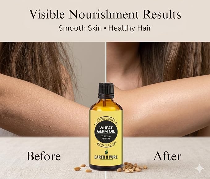 Earth N Pure Wheat Germ Oil (Gehu Oil) Cold Pressed, Natural and Therapeutic Grade - 15 ml