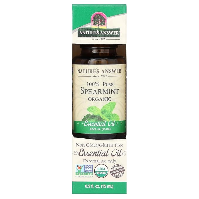 Nature's Answer 100% Pure Organic Essential Oil, 0.5-Ounce, Spearmint