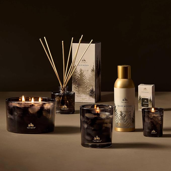 Thymes Pura Refills – 2 Pack of Oil Diffuser Scents – Long-Lasting Pura Diffuser Refills – Premium Home Fragrance – Notes of Fresh Evergreen, Smoky Wood & Golden Amber (Noir Woods, Pack of 2)
