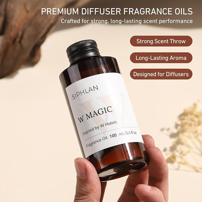 W Magic Hotel Collection Diffuser Oil – 100mL Luxury Aromatherapy Essential Oil for Diffusers & Waterless Diffusers – Premium Fragrance for Home & Office