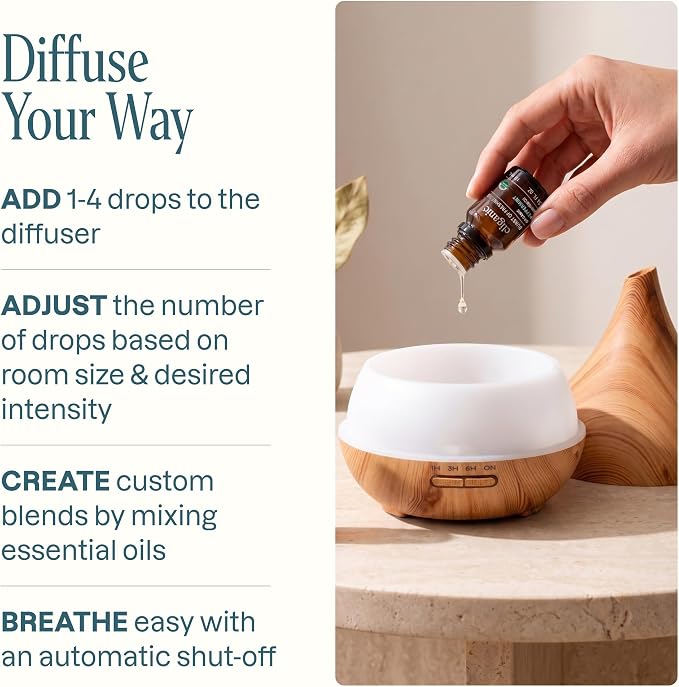 Cliganic Ultrasonic Aromatherapy Diffuser, 400ml Ultrasonic for Essential Oils Aromatherapy, Home & Office