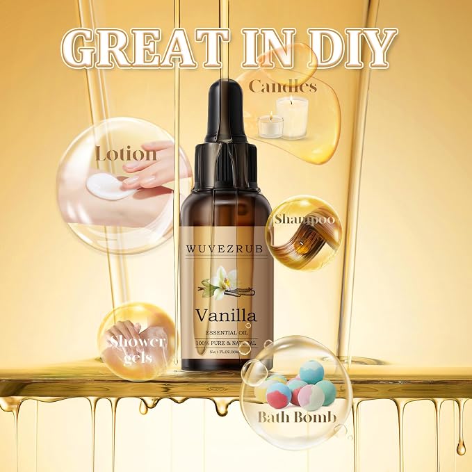 Vanilla Essential Oil 30ML - 100% Pure and Natural Oils for Aromatherapy Diffuser - 1 Fl Oz/Vanilla