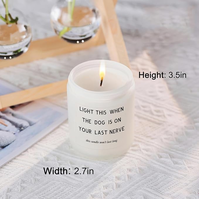 Funny Dog Mom Gifts for Women - Birthday Christmas Anniversary Mothers Day Gifts for Best Friend Girlfriend Sisters Coworker Dog Lovers - House Warming Gift Basket Idea Lavender Candle Present