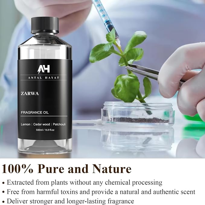 Hotel Scents Diffuser Oil Zarwa 500ml – Creed-Aventus Inspired Luxury Scent – Lemon, Cedarwood, Patchouli – Essential Oil Refill for Waterless & Ultrasonic Diffuser – Home & Hotel Aromatherapy Oil