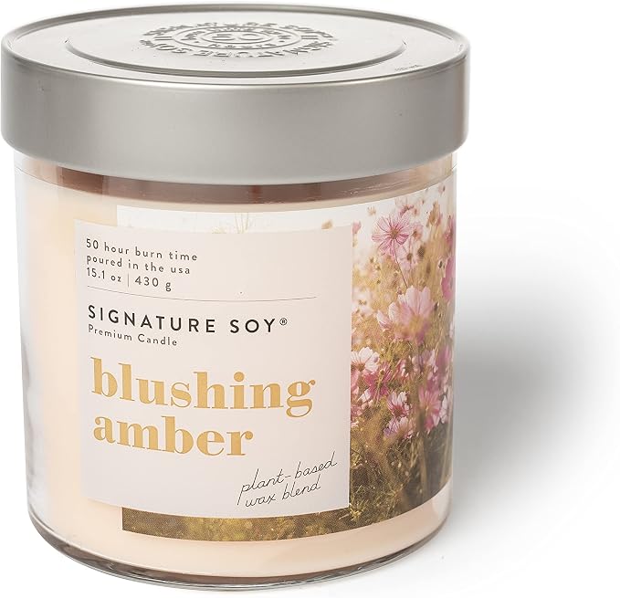 Signature Soy Lidded Blushing Amber Scented Candle