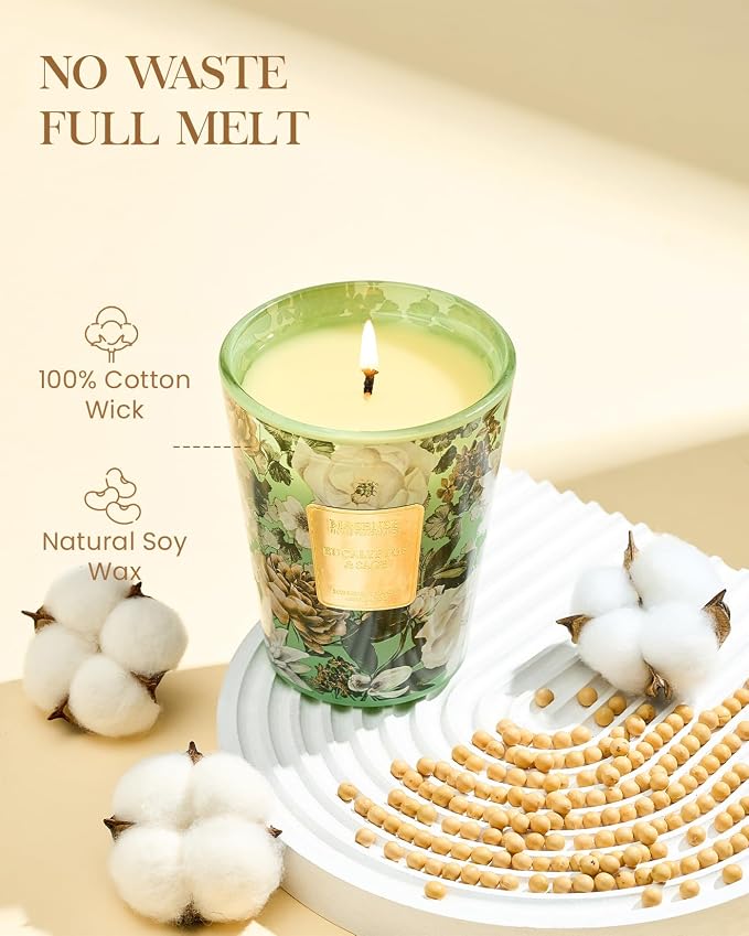 M&SENSE Eucalyptus Sage Soy Candle, 14.1oz 60H Slow Burning, Aromatherapy Candle for Sleep Support Home Fragrance Housewarming Gifts