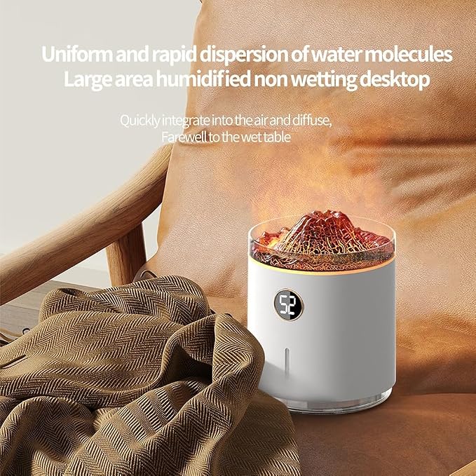 Aroma Diffuser with 350mL Water Tank, Flame and Smoke Modes, Auto Shut Off Safety Technology, Intelligent Timer, Ultra Quiet 30dB Operation for Bedroom or Office (black)