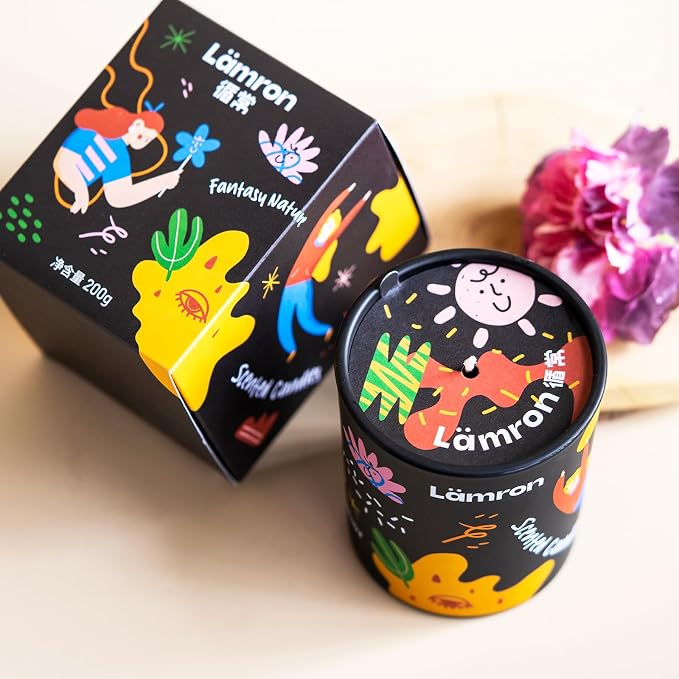 Lamron Moroccan Mint Tea Scented Candle - Cute Aesthetic Home Decor, 7.1oz Coconut Soy Wax, Strong Refreshing Aromatherapy for Stress Relief, 45H Burn Time Gift