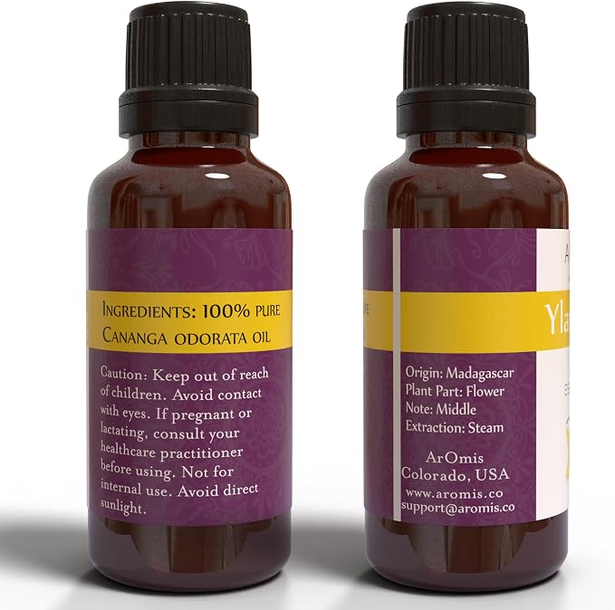 ArOmis Ylang-Ylang Essential Oil - 100% Pure Therapeutic Grade - Undiluted, Premium Oil - 150 Micron Filtered, Perfect for Aromatherapy Diffusers (10ml / .34 fl oz)