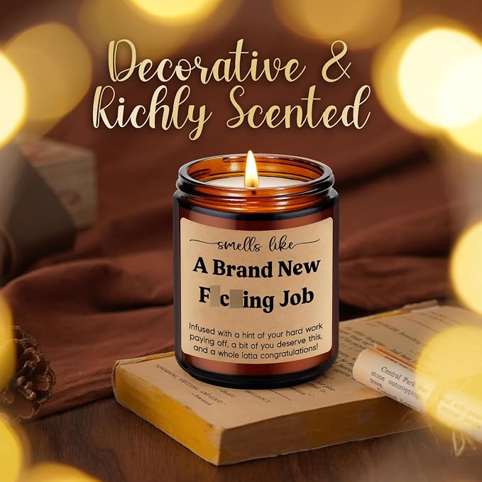LEADO Scented Candle, New Job Gifts for Women, Men - Congratulations Gifts, Leaving Work, Promotion Present for Women, Friend, Boss - Congrats on New Job, Funny Presents for Coworker Leaving