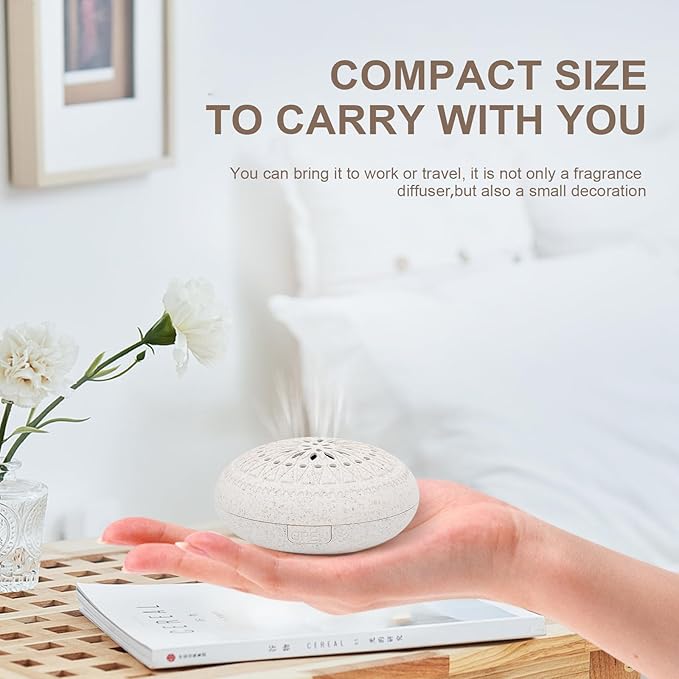 Travel Sized Portable Mini Diffuser for Essential Oils Multifunction Waterless No Sound Mini Aromatherapy Diffuser for Bedroom Office Baby Room Car Aromatherapy