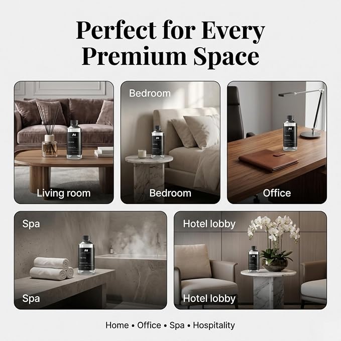 The One Hotel Scent Diffuser Oil - Aromatherapy Fragrance Inspired by 5-Star Hotels - Notes of Cardamom, Leather, Lemon with Cinnamon & Sandalwood - Inspired by Luxury Hotel The One Diffuser Scent
