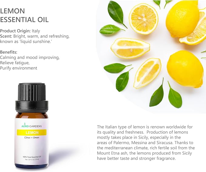 Citrus Essential Oil Set - Pack of 6, 10ml, Pure Therapeutic Grade Fruity Essential Oils includes Lemon, Grapefruit, Sweet Orange, Lime, Bergamot and Petitgrain