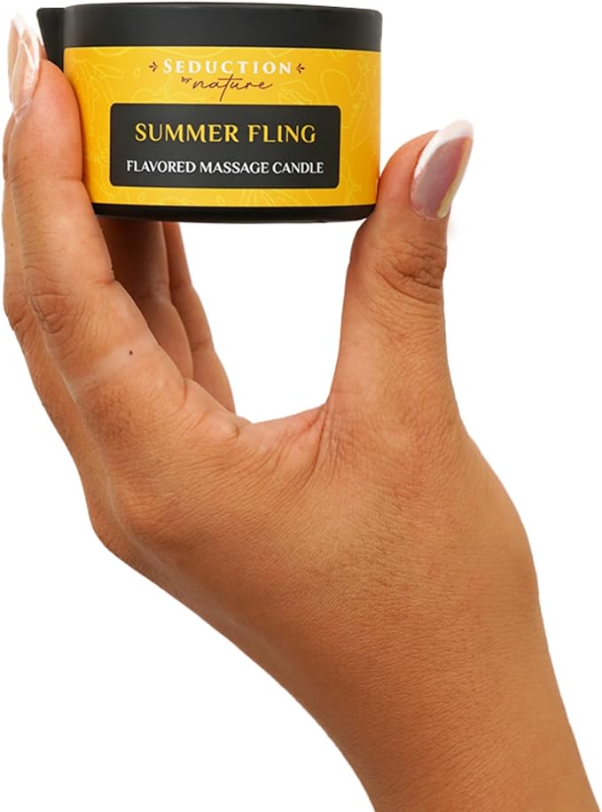Tropical Scent Massage Oil Candle – Vegan Full Body Massage Therapy & Home SPA – Sustainable Formula for Relaxation & Stress Relief