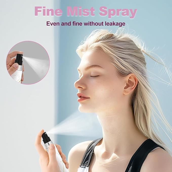 Refillable Perfume Atomizer Travel Bottles– Portable Leakproof Mini Sprayer for Cologne & Essential Oils, Plastic Empty Perfume Bottles with Unique Patterns,2 Pcs Pack of 5 ml(Marble flower)