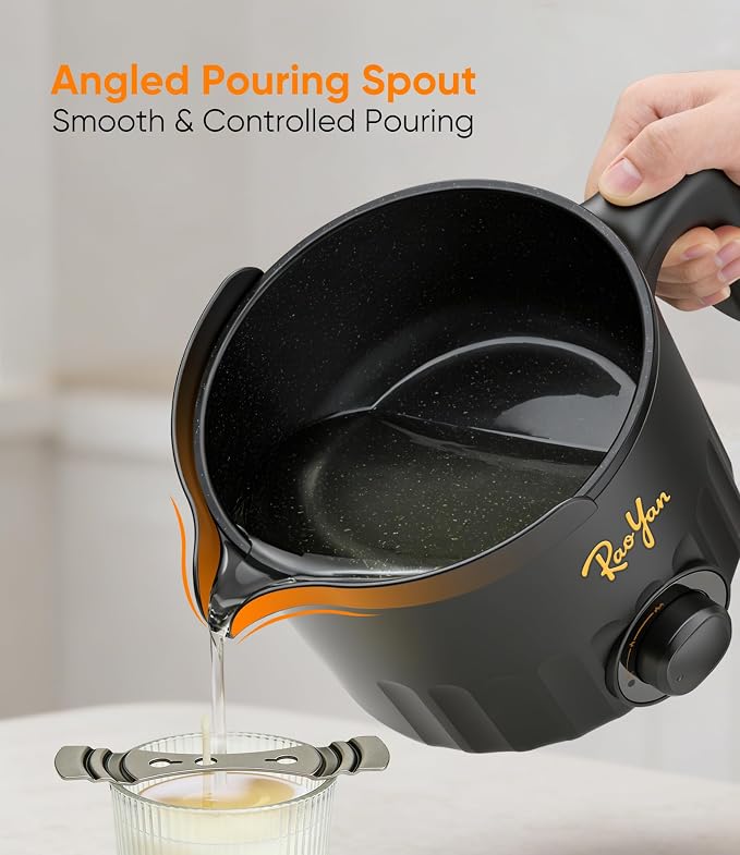 RAOYAN 1.5L Electric Wax Melter with Pouring Spout, Nonstick Large Capacity Wax Melting Pot for Candle Making, DIY Candle Making Supplies Kit for Beginners and Adults - Black