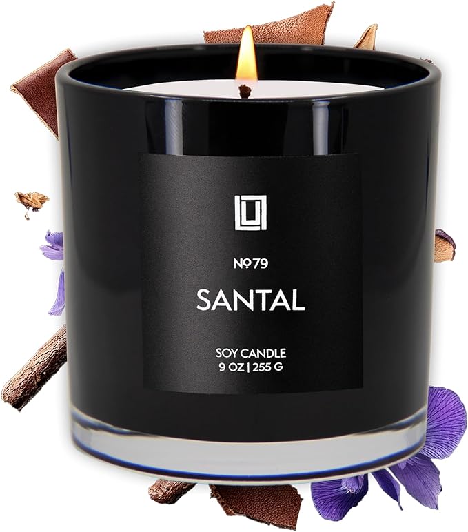 Lulu Candles | Santal | Luxury Scented Soy Jar Candle | Hand Poured in The USA | Highly Scented & Long Lasting (9 Oz.)