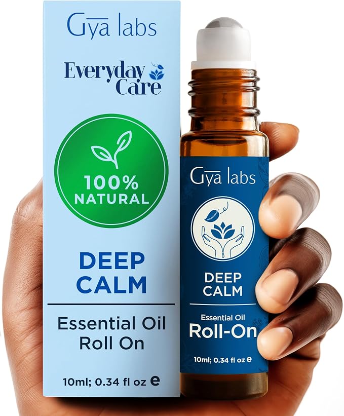 Deep Calm Oil & Active Energy Oil Roll On Set - Aromatherapy Grade Essential Oils Roll On Set - 2x0.34 fl oz - Gya Labs