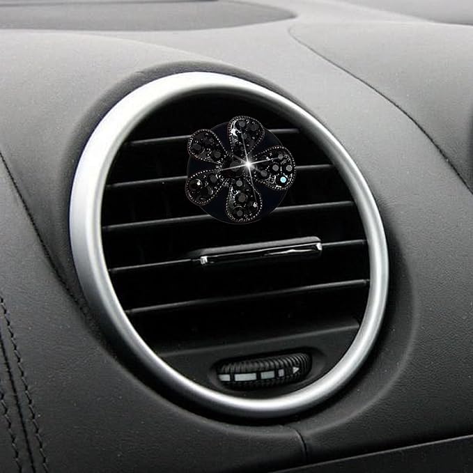 5 Pcs Car Vent Clip,Bling Flower Air Fresheners Vent Clips,Car Diffuser Rhinestone Car Interior Decoration Charm Accessories