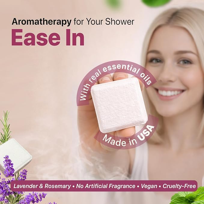 Shower Steamers Aromatherapy - USA Made with Natural Ingredients & Lavender Oil, Large Shower Bombs for Stress Relief, Relaxing Spa Gifts for Women & Men, Luxury New Mom & Nurse Gifts
