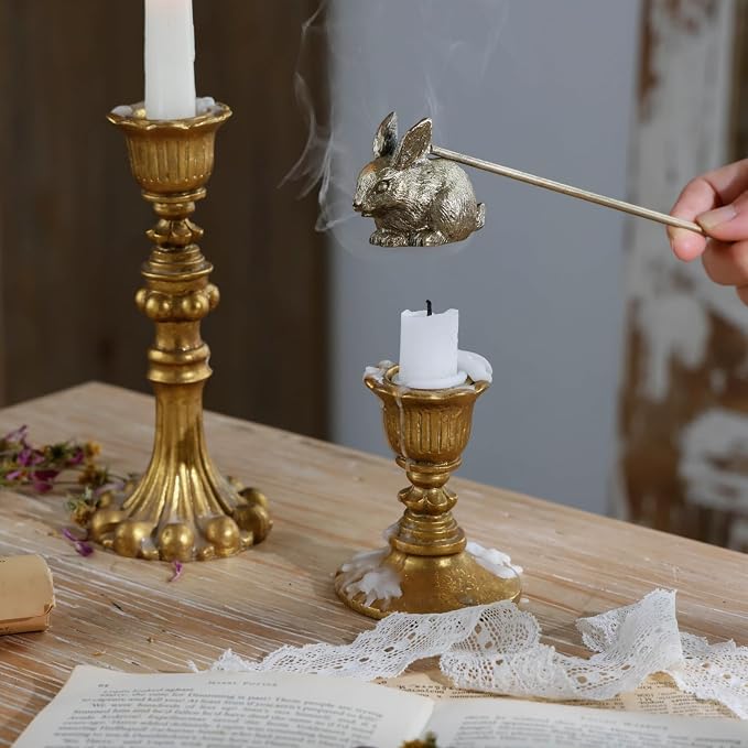 NIKKY HOME Candle Snuffer, Bunny Candle Extinguisher with Long Handle, Candle Tool for Putting Out Extinguishing Candle Wick Flame Safely