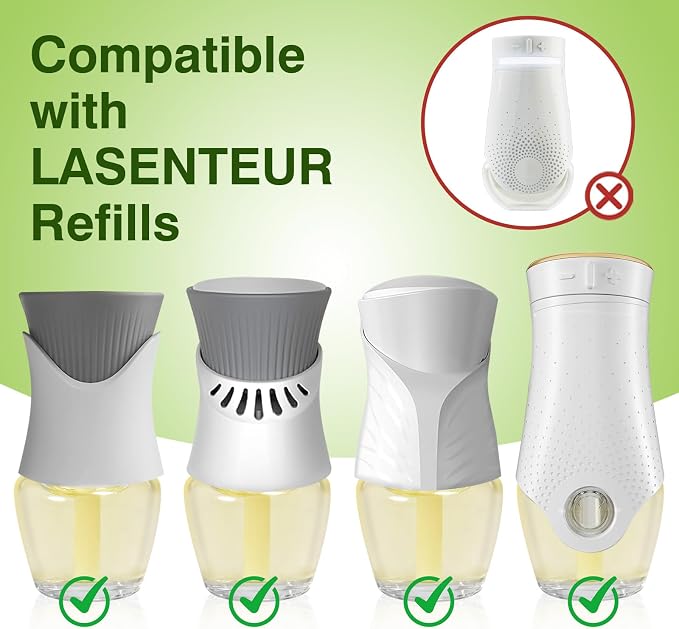 Plug In Air Freshener Refills - Citronella Lemongrass Fragrance, 12 Count Aromatherapy Oil Diffuser for Home, Bathroom and Outdoors - Compatible with Air Wick, Compatible with Glade