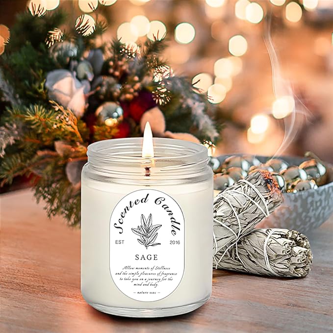 Scented Candle Gift Set, 4 Pack Soy Wax Scented Candles for Home – Lavender, Sage & Ponderosa Pine – Aromatherapy Candles for Relaxation, Stress Relief & Gifts for Women
