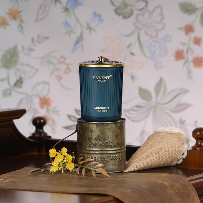 Talent Candles Jar Candles for Home Scented, Aromatherapy Candles Gifts for Women & Men, Natural Soy Candle, 8.4oz Traditional Style, Midnight Lights, GG79106NL-ML